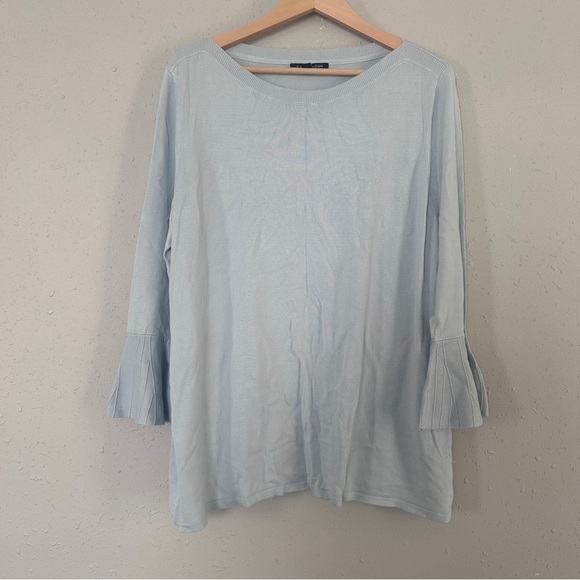 41 Hawthorne Light Blue Top Blouse with Flared Sleeves Casual Stretch Soft XXL - Picture 1 of 5